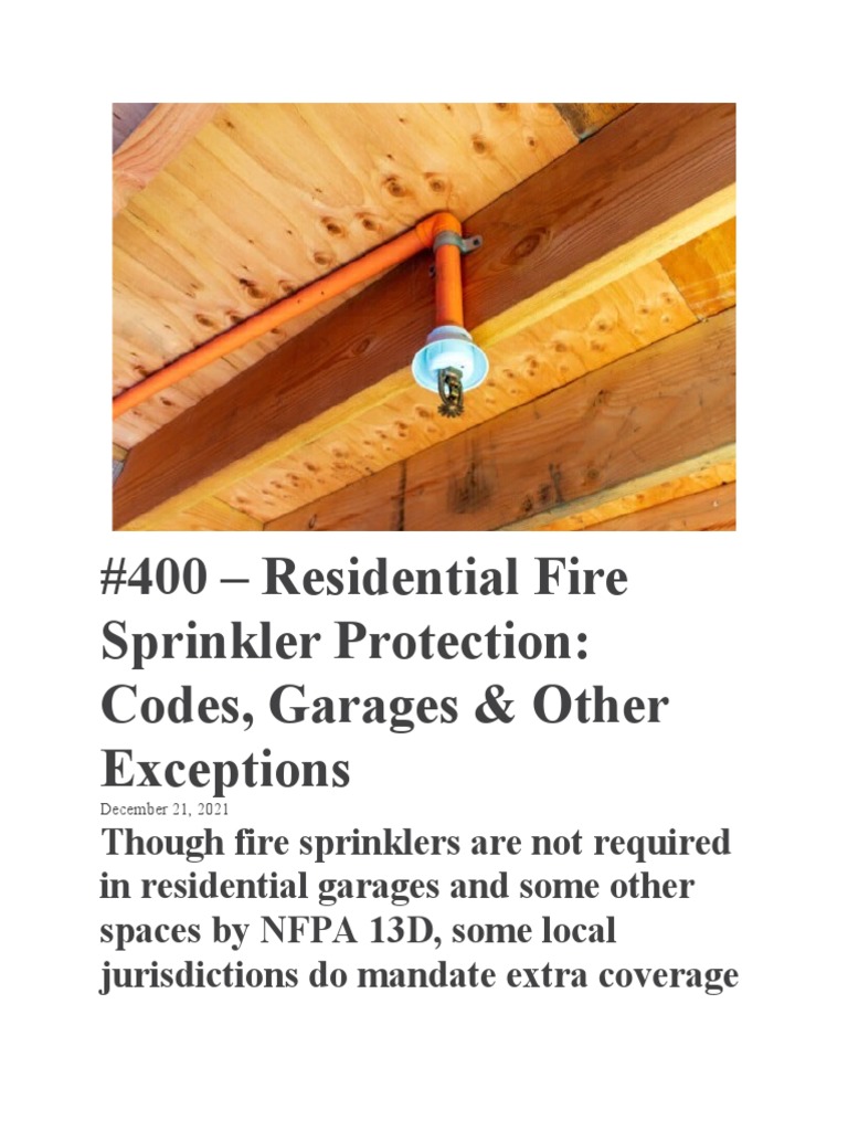 Sprinkler Coverage Gaps in Residences | PDF | Fire Sprinkler System ...