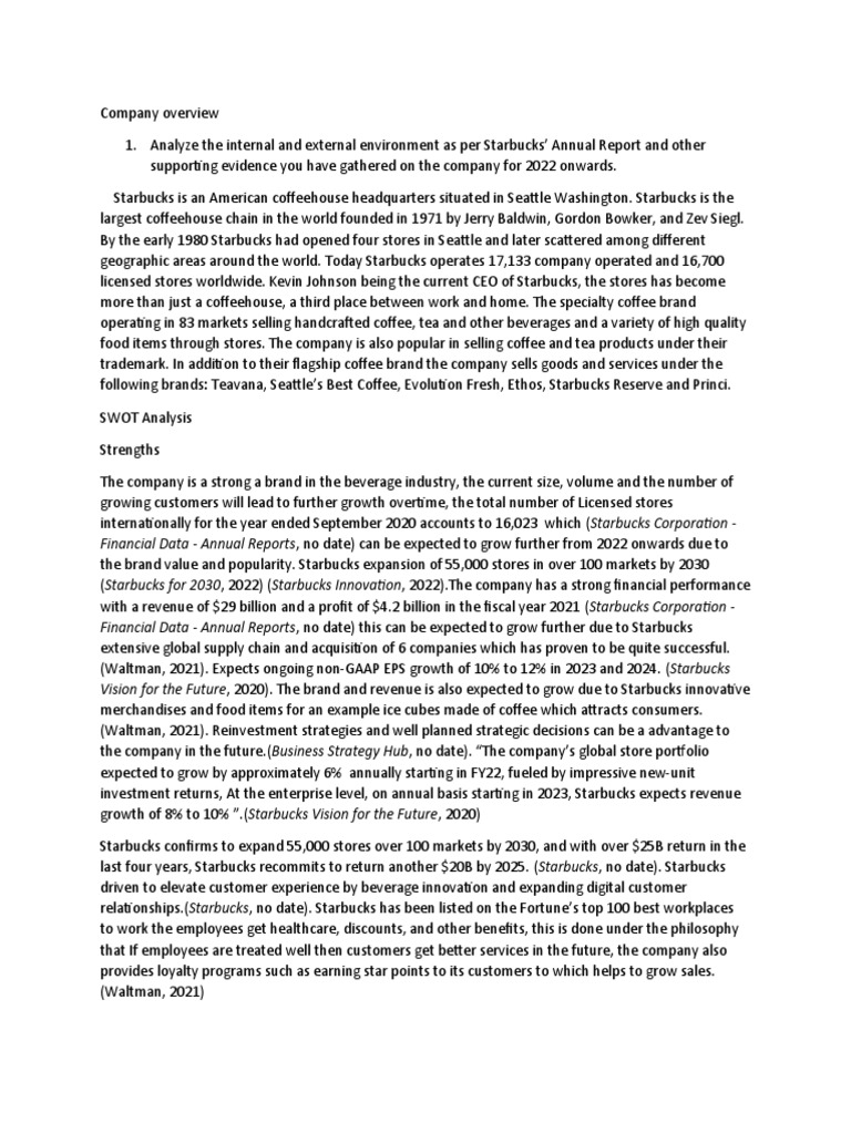 Strategy Starbucks Pdf Starbucks Coffee