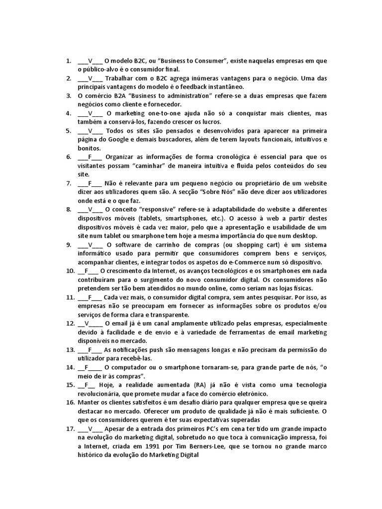 Ufcd 9214 - Teste Avaliaao Correcao | PDF | E-commerce | Marketing digital