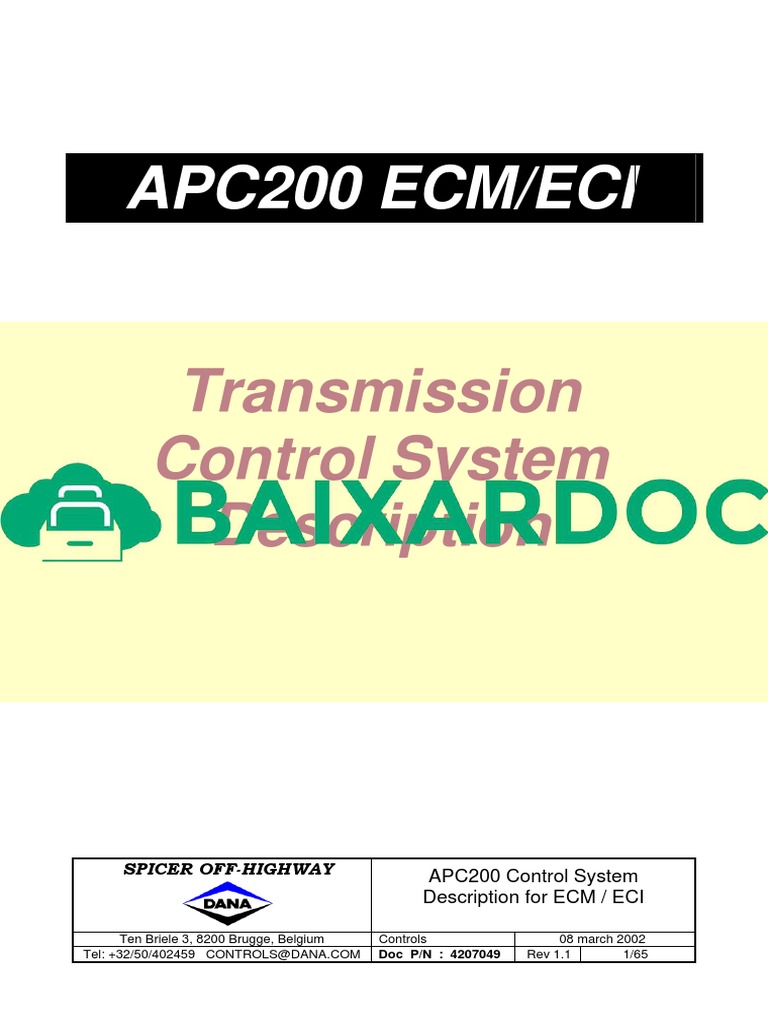 APC200 Control System Overview | PDF | Calibration | Electrical Connector