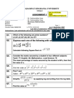 MAS2103 - Assignment-1 (BBA I-Sem) 2022-23