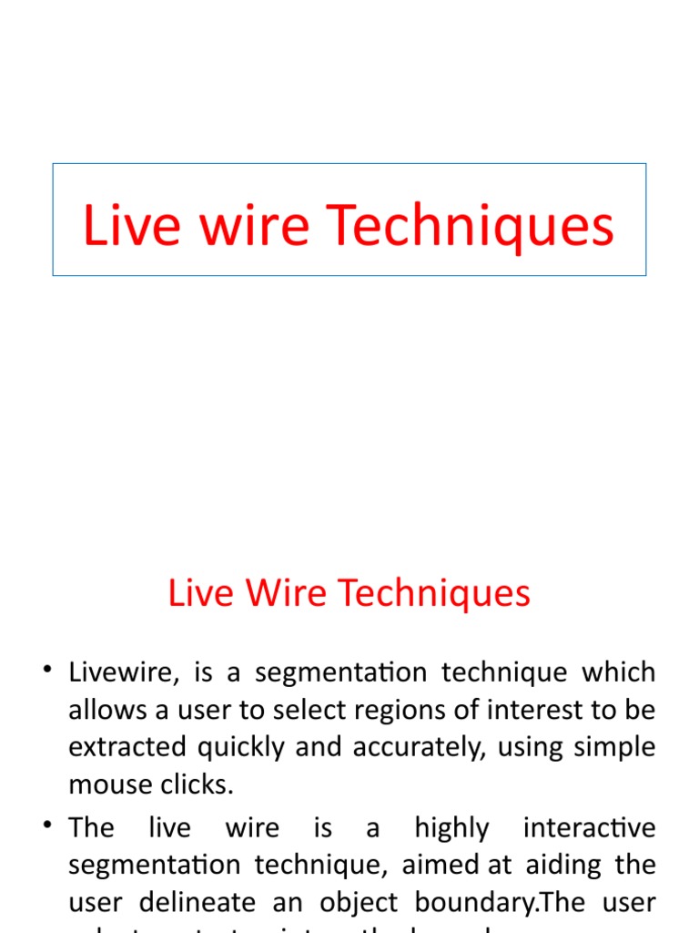 Live Wire Techniques PDF Image Segmentation Mathematical Analysis