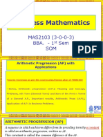 Arithmetic Progression (AP) With Applications BBA-I Sem 2022 Batch