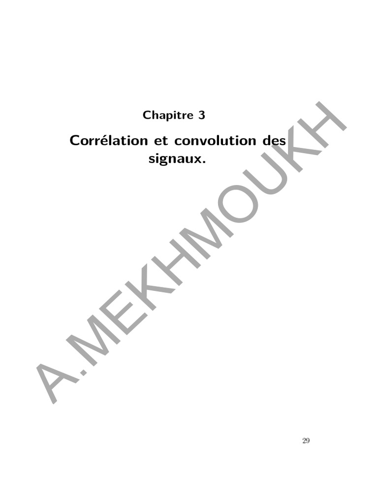 Corrélation Et Convolution Des Signaux | PDF | Mathématiques appliqués ...