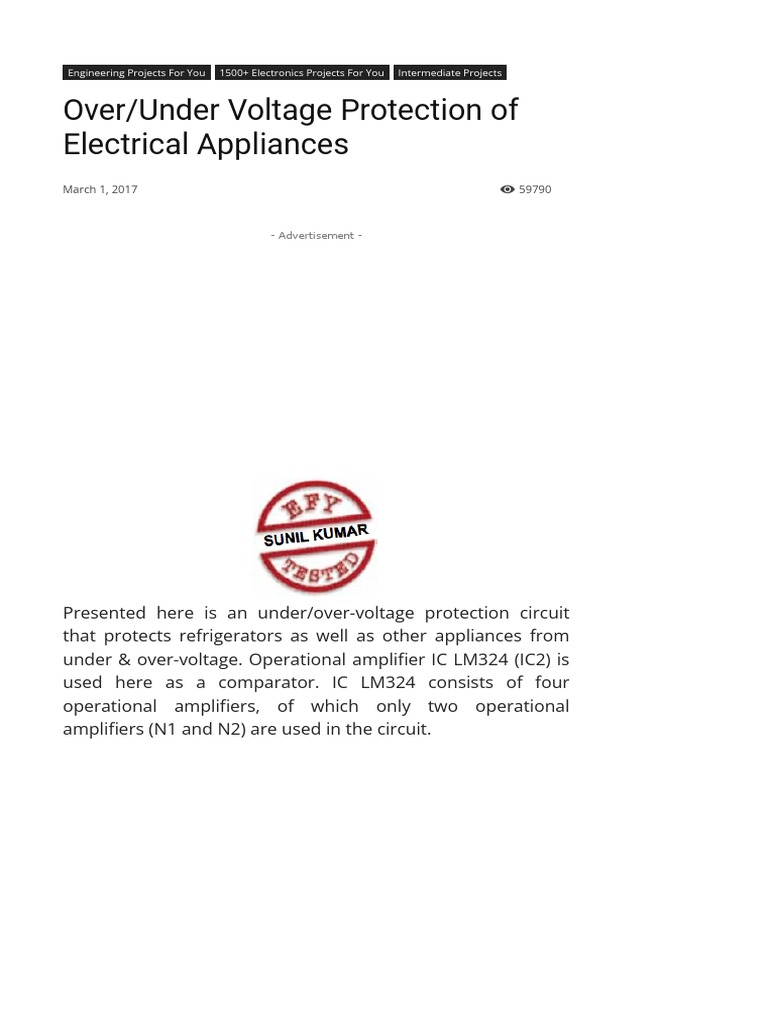 UnderOverVoltage Protection of Electrical Appliances PDF