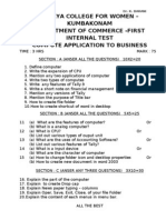 Computer Application To Business - B.come Final Year-2011