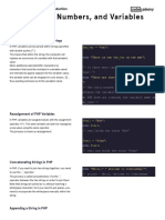Learn PHP - Introduction - PHP Strings, Numbers, and Variables Cheatsheet - Codecademy
