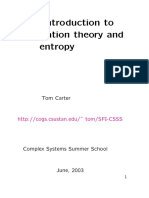 Carter - An Introduction To Information Theory and Entropy