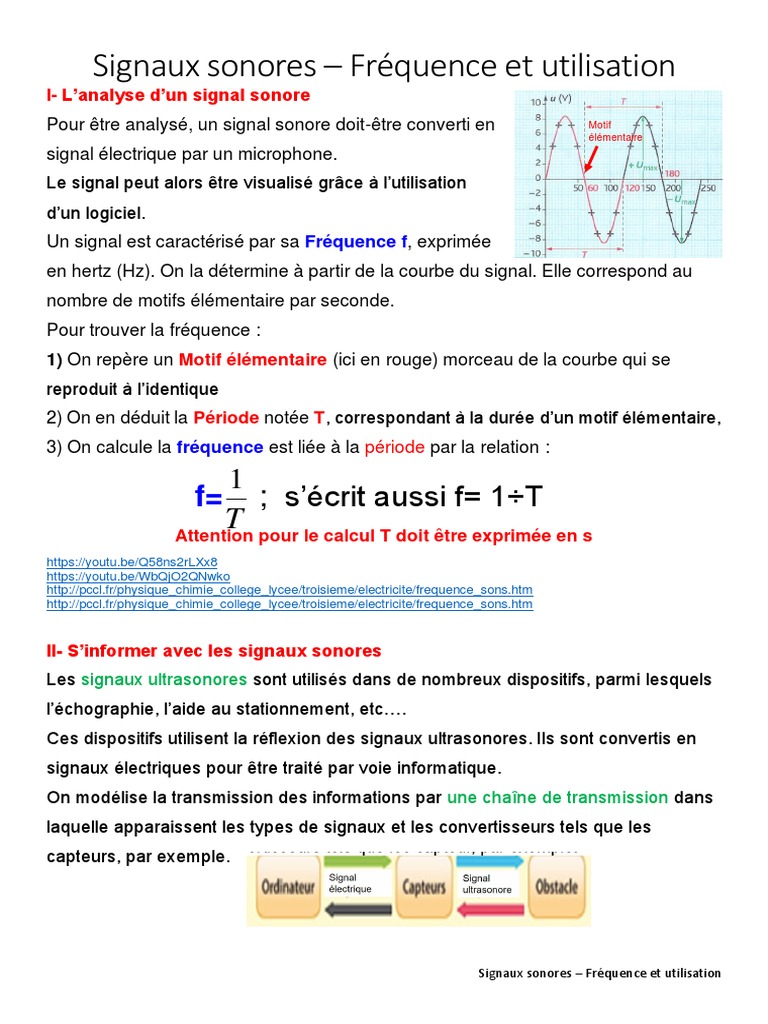 Fréquence et Analyse des Signaux Sonores | PDF | Fréquence | Son