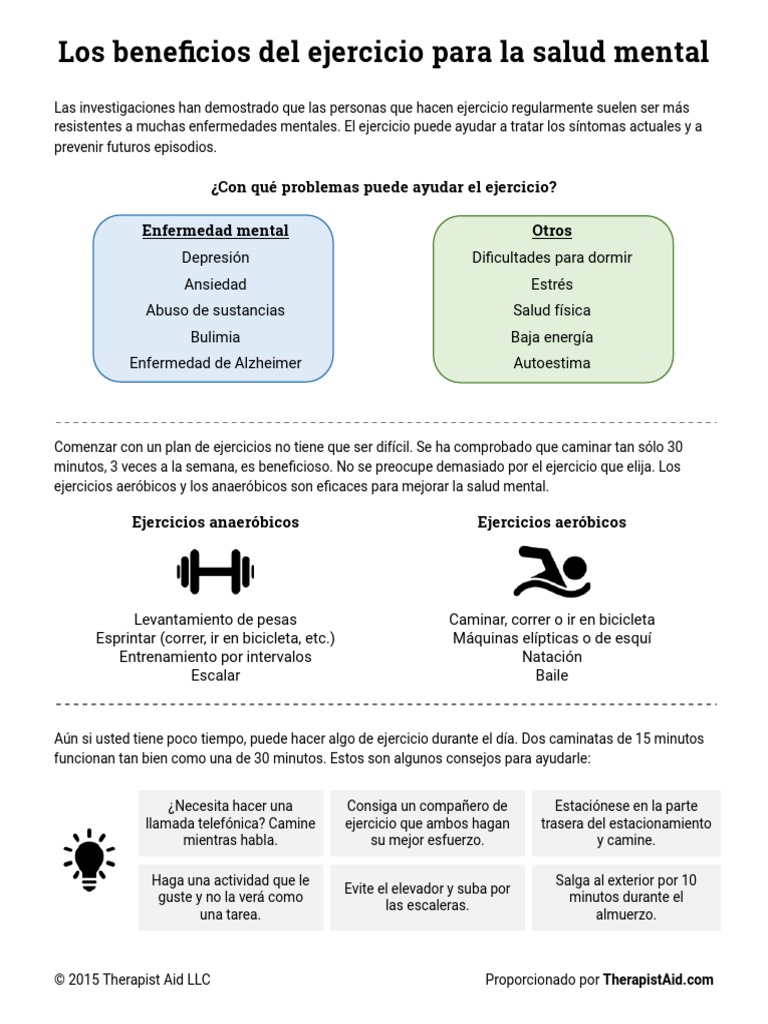 Los Beneficios Del Ejercicio para La Salud Mental | PDF | Sicología ...