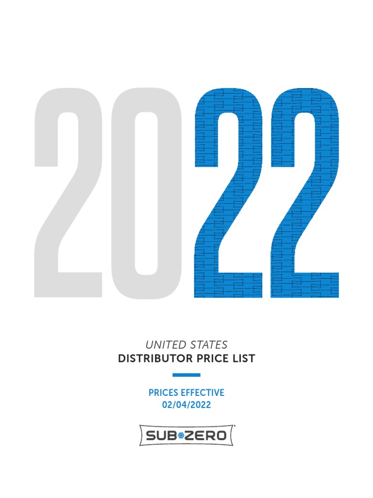 Sub Zero Price List PDF Refrigerator Door