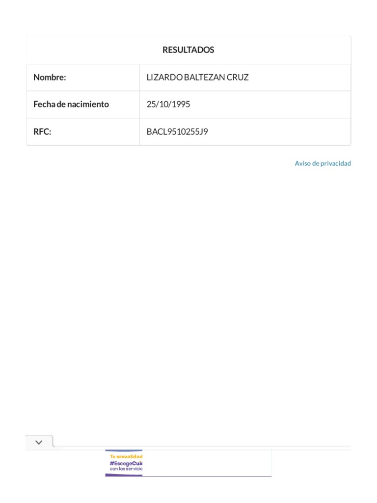 Cálculo de RFC Gratis en Línea - Consisa | PDF