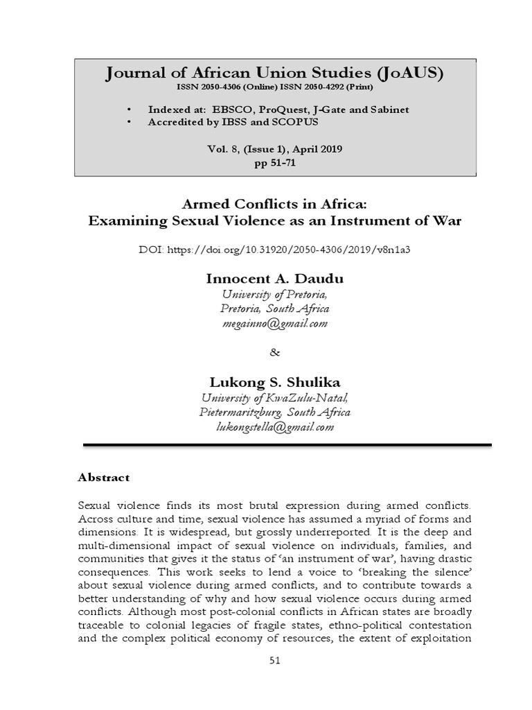 Sexual Violence in African Conflicts | PDF | Sexual Violence | Violence