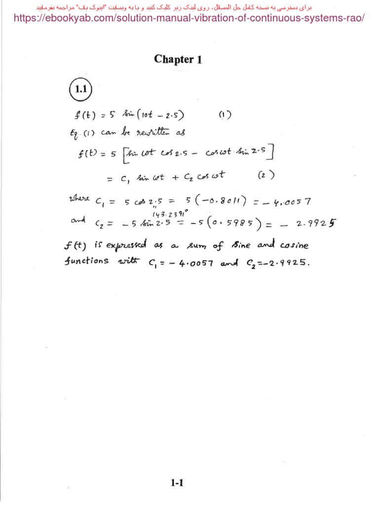 Sample - Solution Manual For Vibration of Continuous Systems 2nd ...