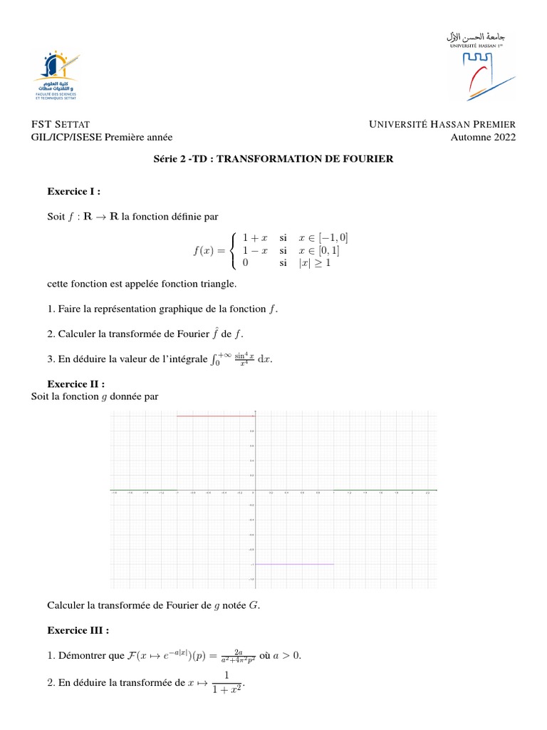 TD2 TF | PDF | Fonction (Mathématiques) | Analyse mathématique