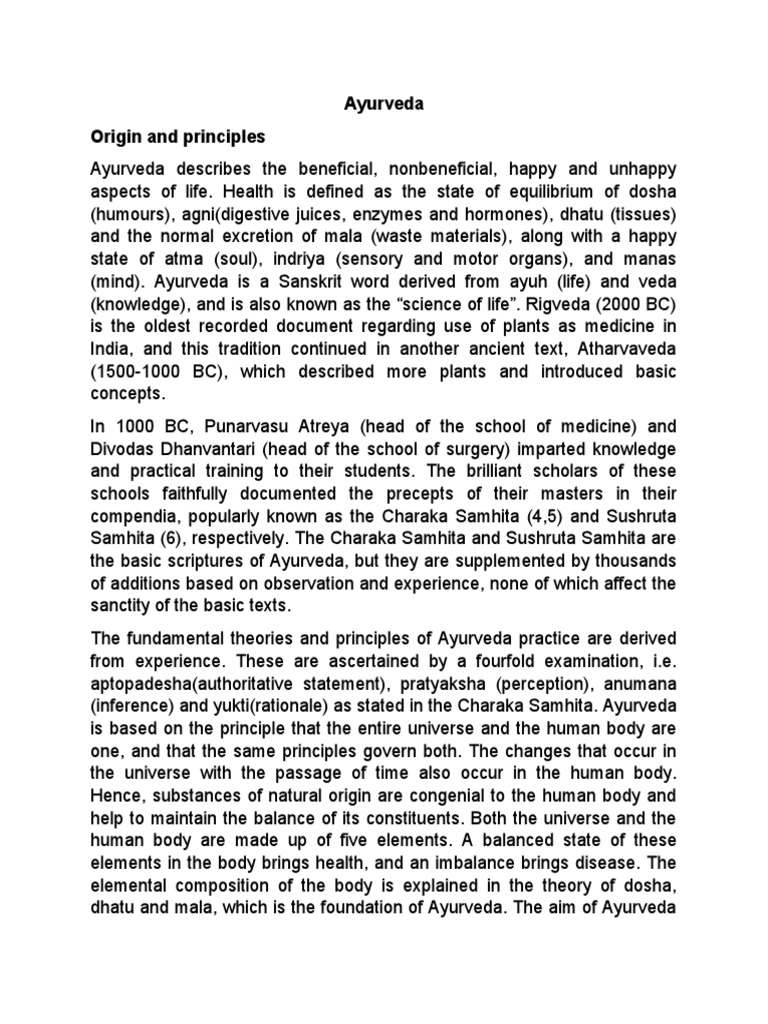 Ayurveda Pdf Ayurveda Clinical Medicine