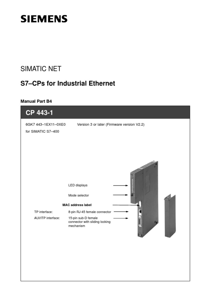 CP 443-1 | PDF | Transmission Control Protocol | Internet Protocol Suite