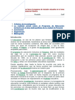 La Efectividad Real Que Tiene El Programa de Inclusión Educativa en El Área Metropolitana de La Ciudad de Panamá