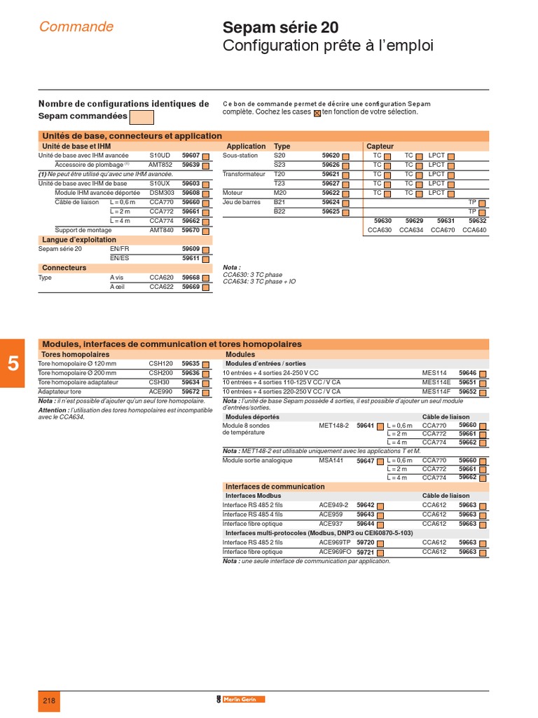 Configurations et commandes Sepam détaillées | PDF | Électronique ...
