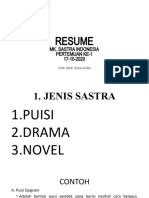 Resume: Mk. Sastra Indonesia Pertemuan Ke-1 17-10-2020