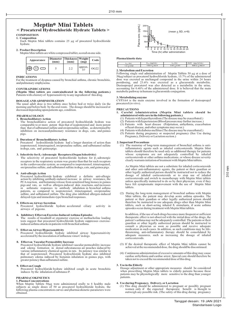 PI Meptin Mini Tablet | PDF | Asthma | Dose (Biochemistry)