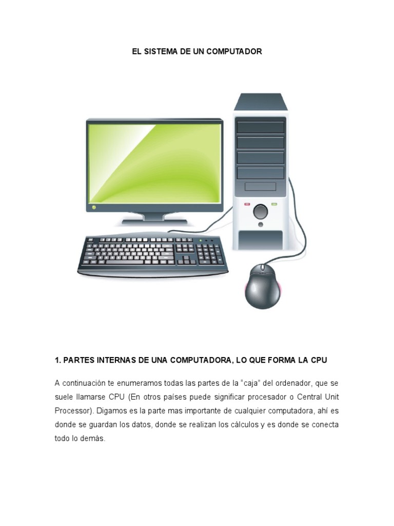 El Sistema de Un Computador | PDF | Hardware de la computadora | Unidad ...