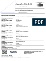 Instituto de Previsión Social: Constancia de Salario de Asegurado