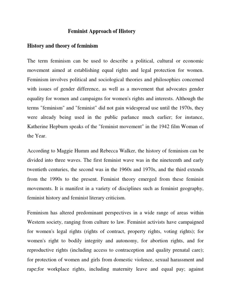 Feminist approach of history pdf gender studies feminism