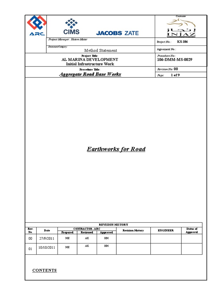 MS 29 Aggregate Road Base Road Works Rev00 | PDF | Road | Truck