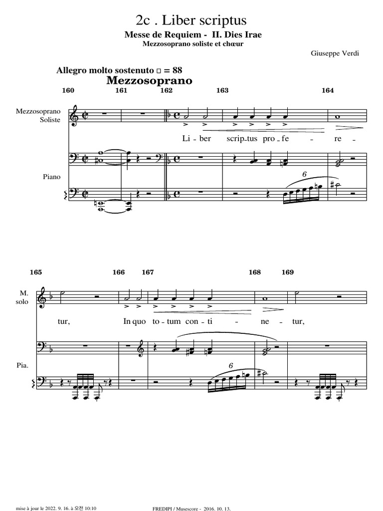 Messa Da Requiem II Dies Irae Liber Scriptus Giuseppe Verdi | PDF ...