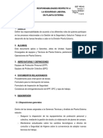 SST-PO-01 - Responsabilidades Respecto A La Seguridad Laboral en Planta Exerna