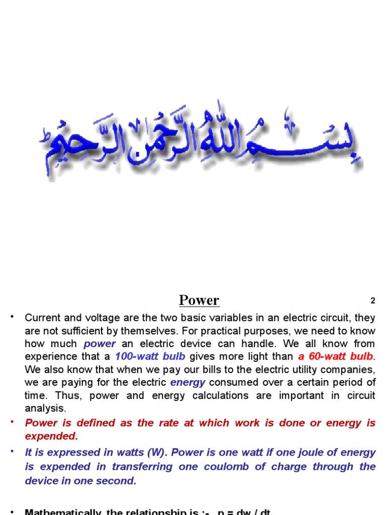 3 Power, Passive Sign Convention, Resistor and Ohm's Law PDF