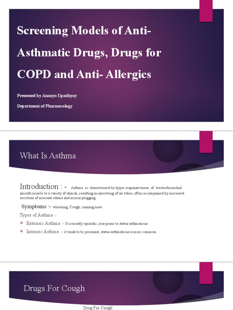 Anti Asthmatic Drugs (1) Ananya PDF Asthma Lung