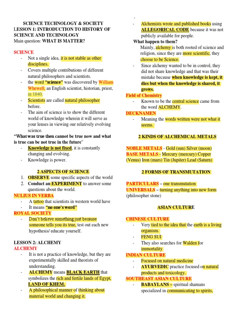 History of Science and Technology Overview | PDF | Heliocentrism | Alchemy