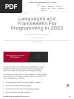 Languages and Frameworks For Programming in 2023