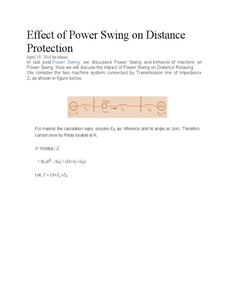 Impact of Power Swings on Distance Relay Protection and Role of Rate of