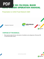 Systrome Sd-154 Dual Band Adsl Modem Operation Manual: Presentation To CAAZ Fixed Network O&M