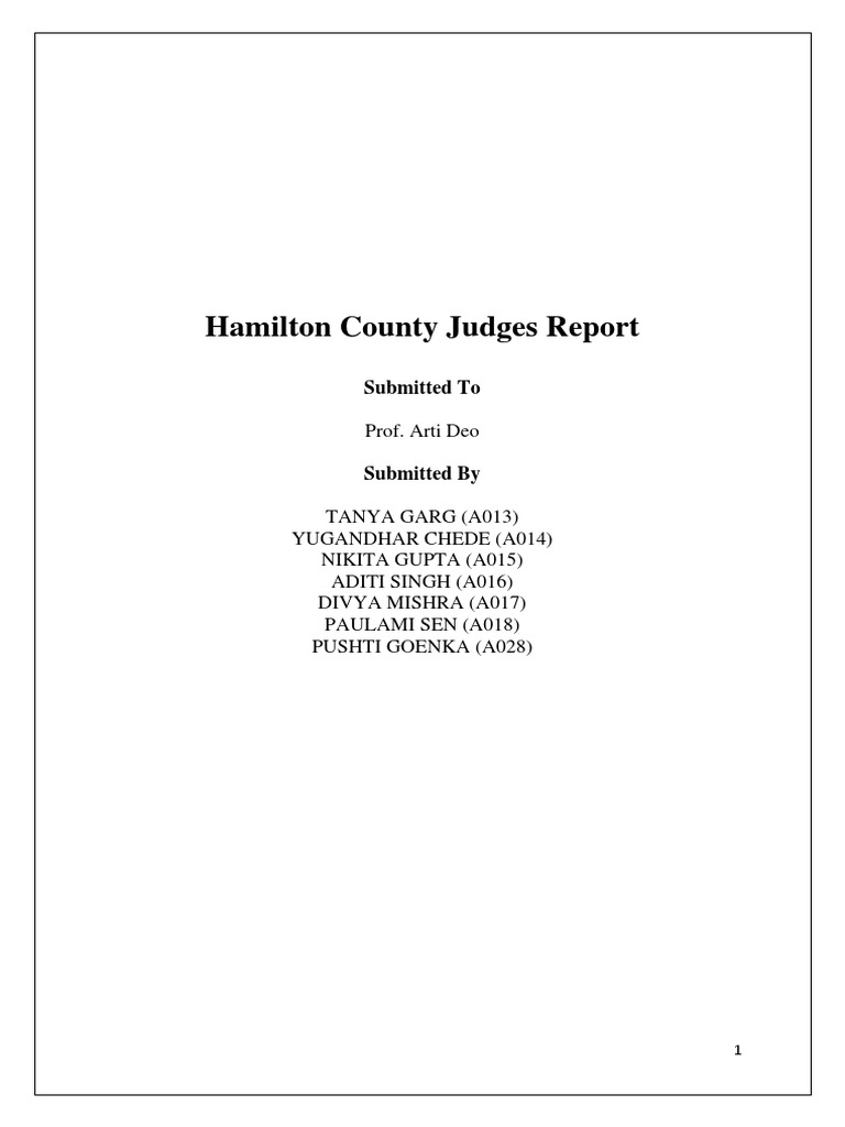 Hamilton Case Report Group 3 PDF Judge Separation Of Powers