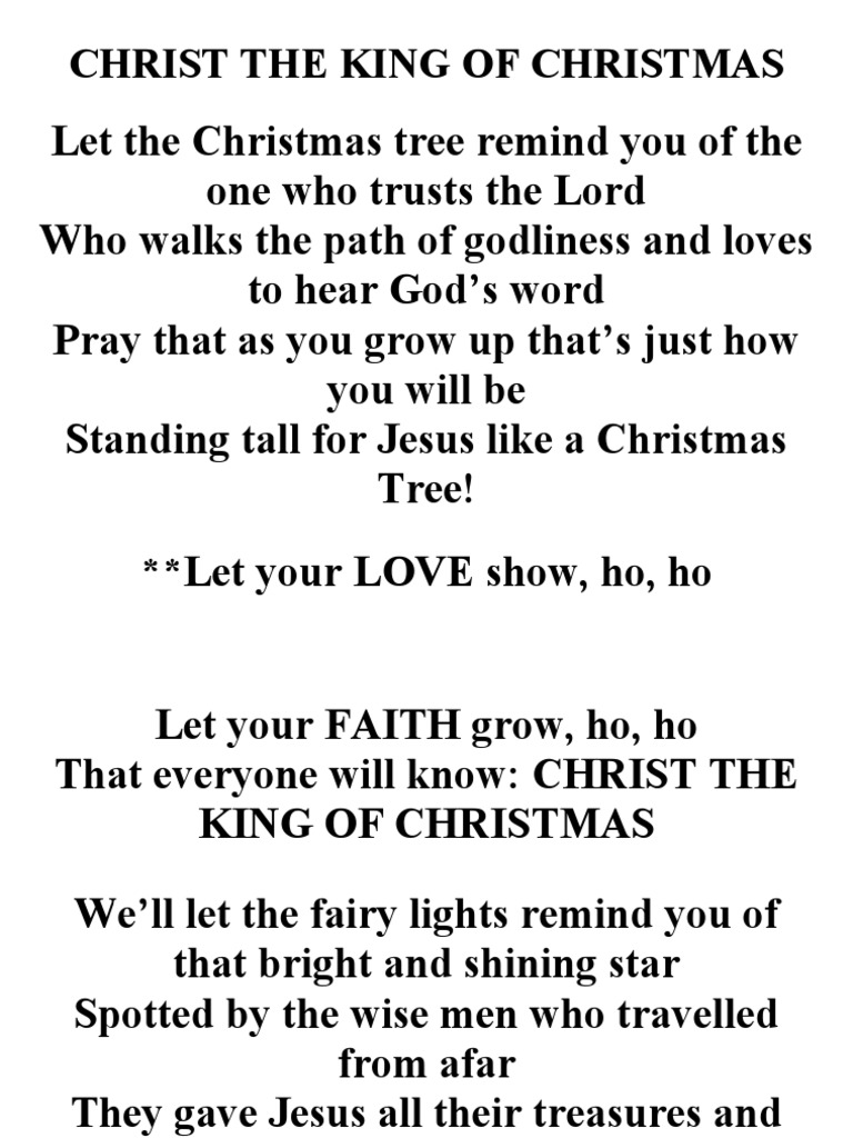 Christ The King Of Christmas Lyrics