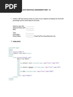 Java Practical Assignment Part B