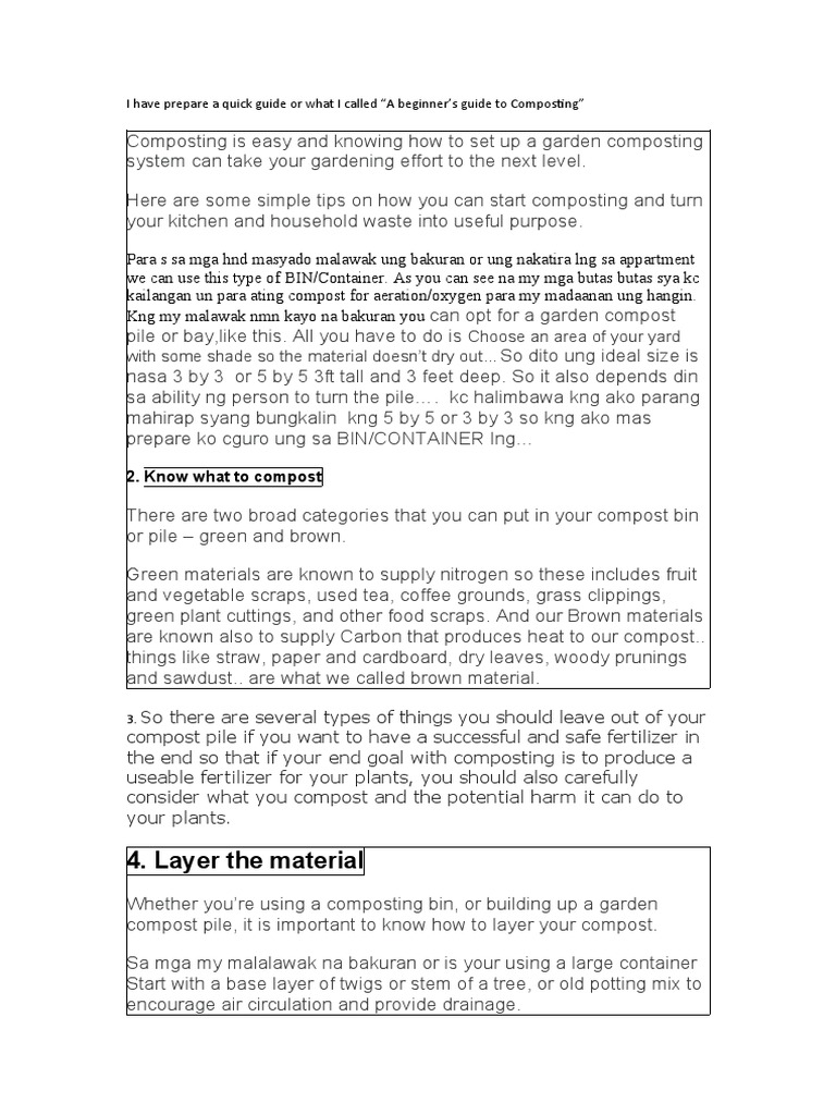 Composting Guide PDF Compost Soil