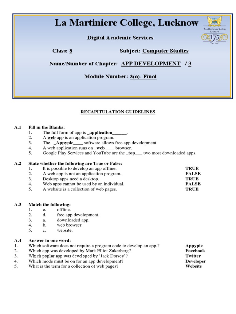 APP DEVELOPMENT 3a Recap | PDF | Application Software | Web Application