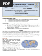 India - Location, Political Divisions and Physical Featuresa