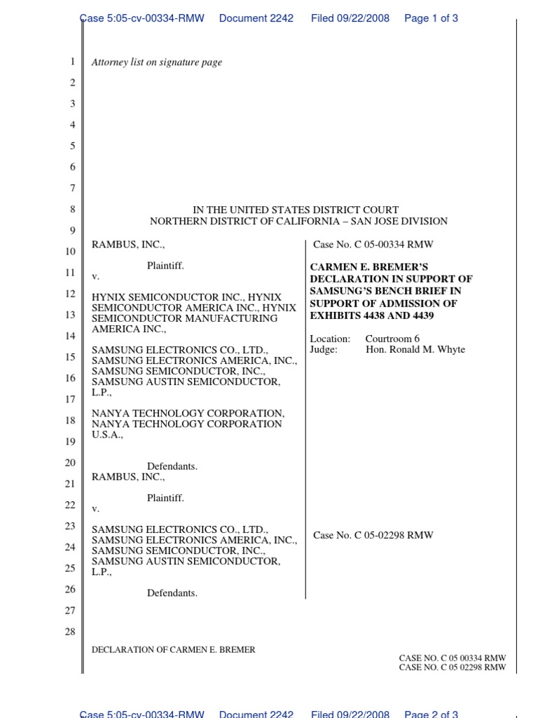 Attorney List On Signature Page | PDF | Justice | Crime & Violence