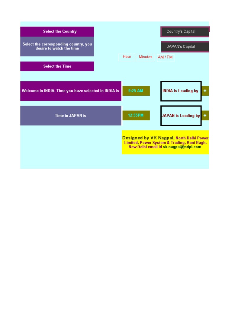 Time Comparison: India and Japan | PDF