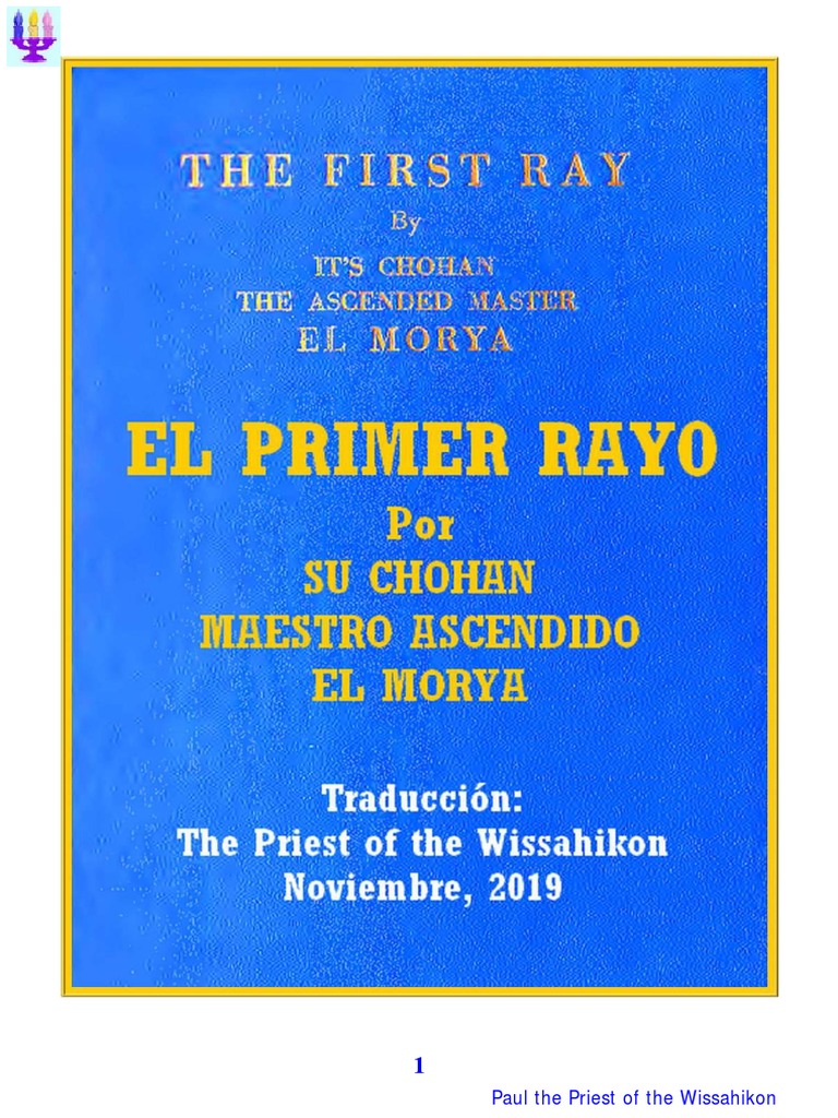 El Primer Rayo Maestro Ascendido El Morya PDF Amor Alma