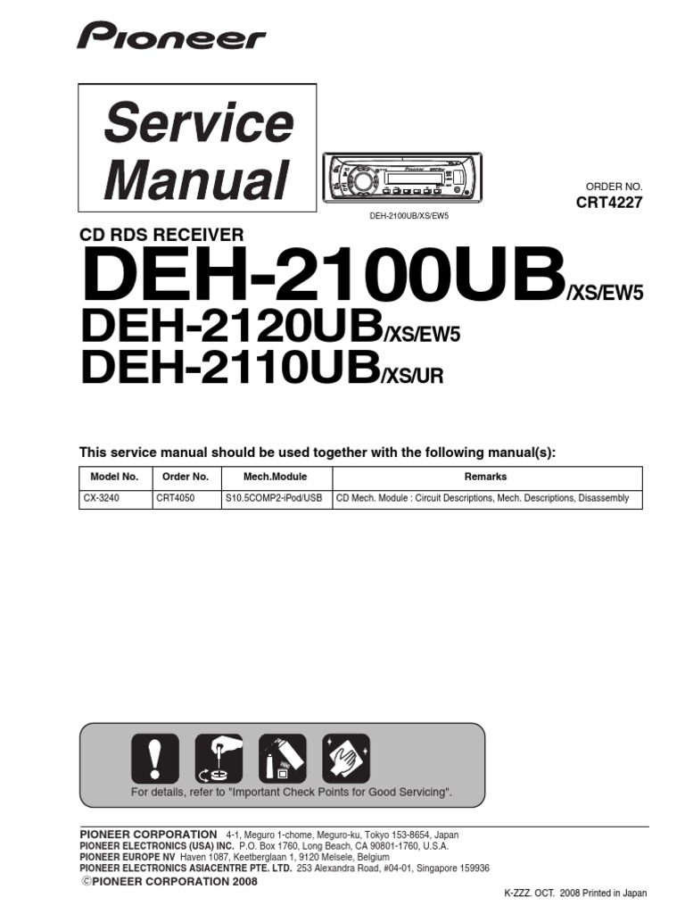 Pioneer Deh-2100ub 2110ub 2120ub | PDF | Electrical Connector | Laser