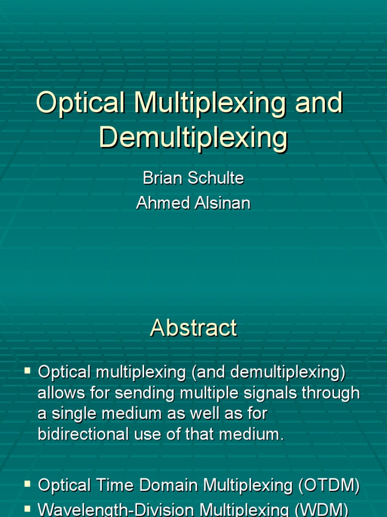 Multiplexing Presentation PDF Multiplexing Wavelength Division