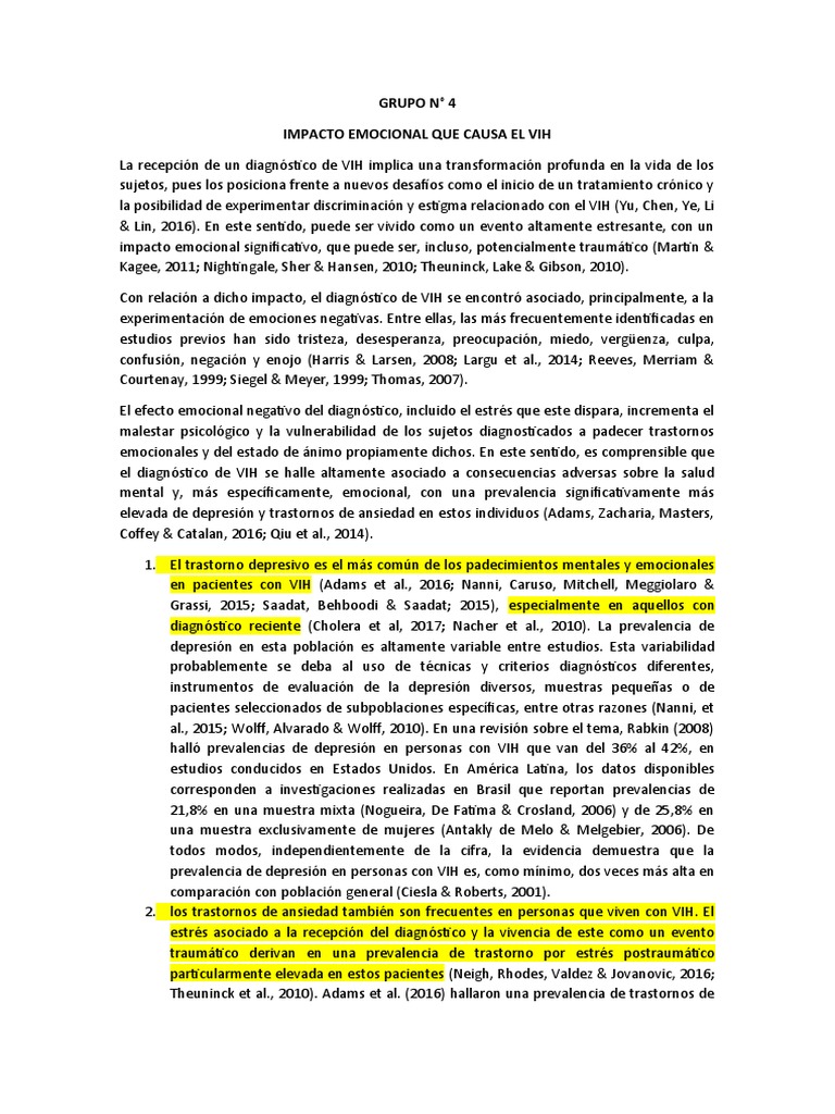 Grupo N 4 | PDF | Depresión (estado de ánimo) | Las emociones