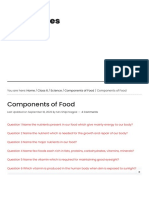 Components of Food - Class 6, Components of Food